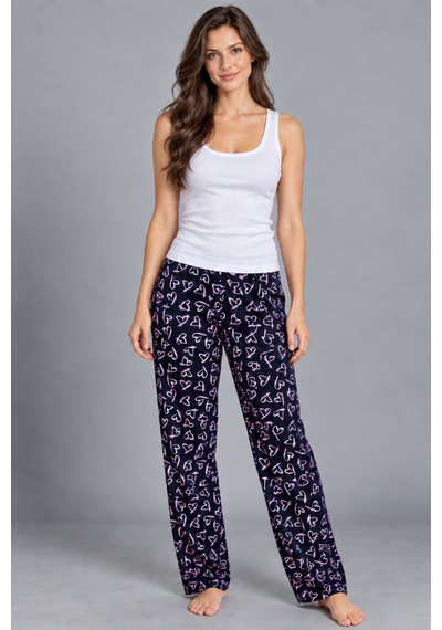 Fit Women Kadın Trend Günlük Bluz Beyaz Desenli Pijama Takımı
