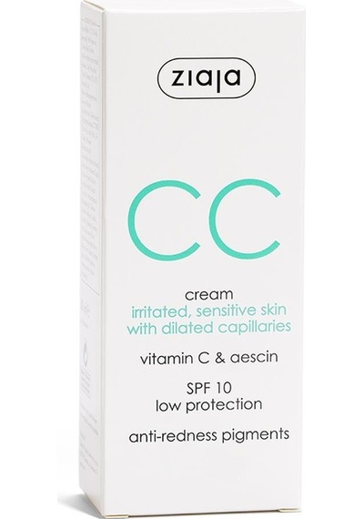 Ziaja Tahriş Olmuş Hassas Ciltler İçin CC Krem SPF10 Doğal Bej 50 ML