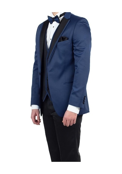 İmza Lacivert Saten Mono Yaka Astarlı Yelekli 6 Drop Slim Fit Dar Kesim Smokin Damatlık 1001190152-Lacivert İmza Lacivert Saten Mono Yaka Astarlı Yelekli 6 Drop Slim Fit Dar Kesim Smokin Damatlık 1001190152-Lacivert