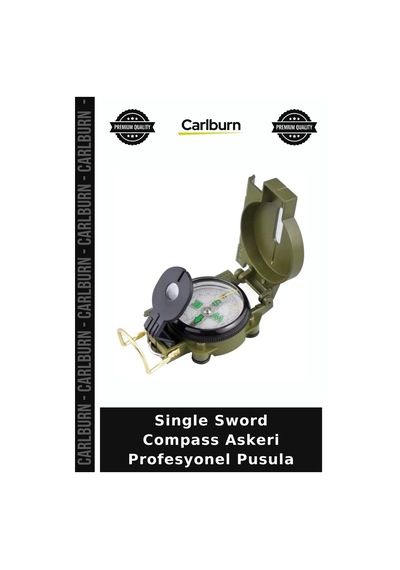 Single Sword Compass Askeri Profesyonel Pusula Dağcılık Gereci Arazi Rehberi Avcılık Aleti