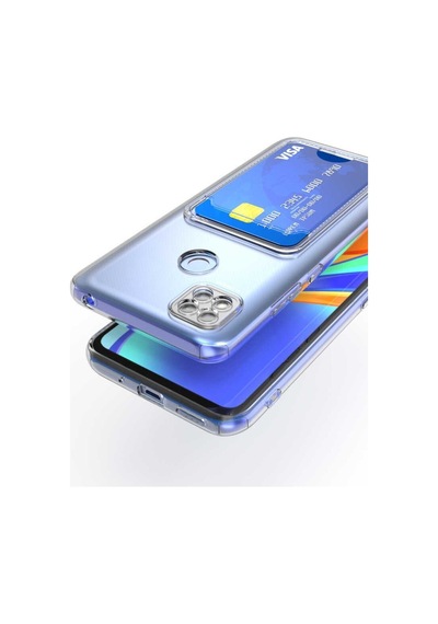 Xiaomi Redmi 9c Kılıf Kartlıklı Şeffaf Zore Setra Clear Silikon Kapak Col32301-renksiz