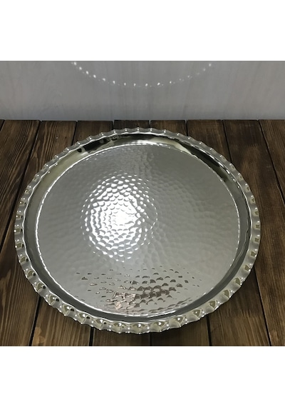 Dövme Bakır Çirtikli Tepsi 38 CM