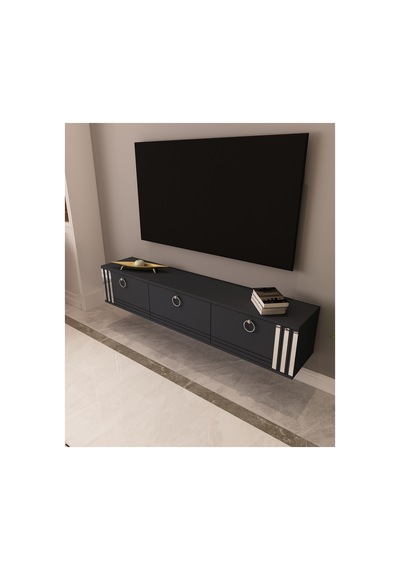 Hari 150 Cm Duvara Monte Tv Ünitesi Tv Sehpası Antrasit-gümüş Antrasit-gümüş