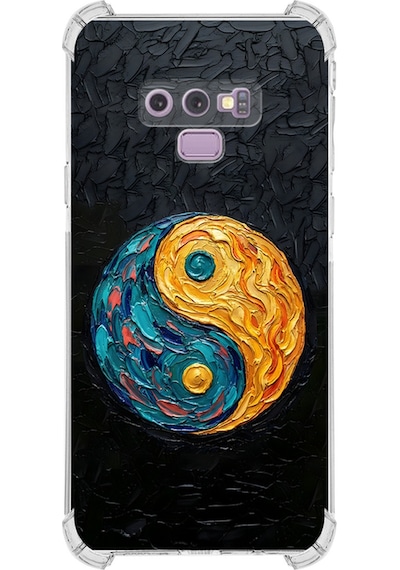 Samsung Uyumlu Galaxy Note 9 İle Köşe Korumalı Kılıf Metamorfoz Dualite Tasarımlı Uv Baskılı Şeffaf