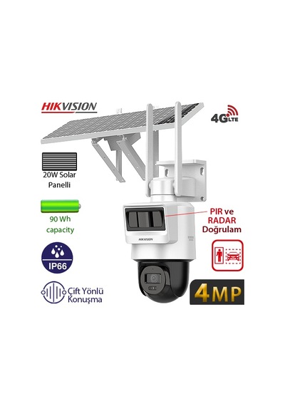 Hikvision Ds-2de2c400ıwg-k/4g/c09s20 4mp 4g Dış Mekan Güneş Enerjili Pt Güvenlik Kamerası - Çift Hikvision Ds-2de2c400ıwg-k/4g/c09s20 4mp 4g Dış Mekan Güneş Enerjili Pt Güvenlik Kamerası - Çift