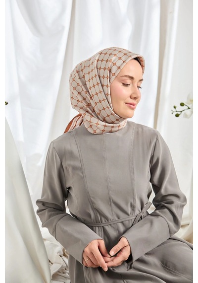 Silk Home %100 Twill İpek Eşarp S539 Kiremit-taş