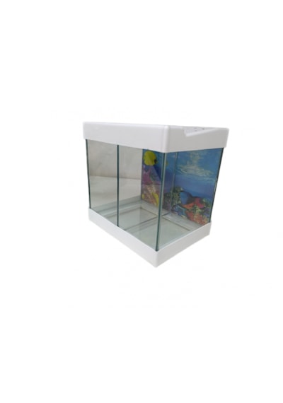 Betta Akvaryumu İki Bölmeli 20 Cm 5 Litre Beyaz Renk