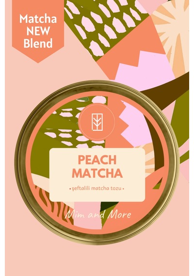Mim and More Şeftali Aromalı Matcha Tozu Teneke Kutu 25 G