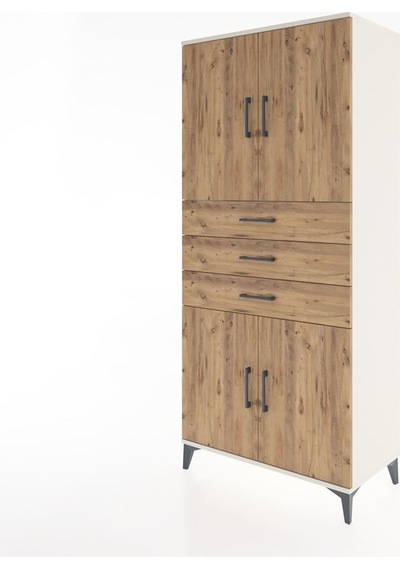 Hyperion Dolap 3 Raflı 3 Çekmeceli 4 Kapaklı 88x44x195 Aytaşı... Aytaşı