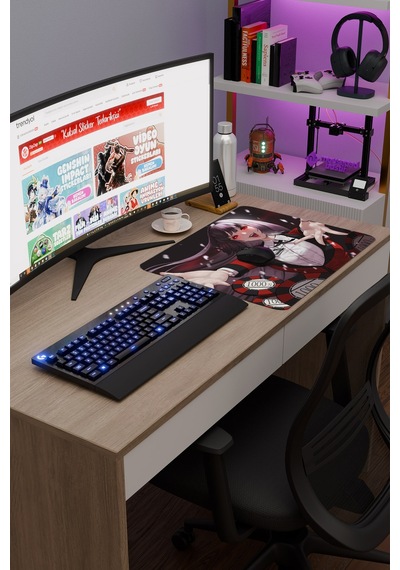 Kakegurui Anime V1 - 48x40 Xl Gaming Kauçuk Kaymaz Taban Mouse Pad Fare Altlığı