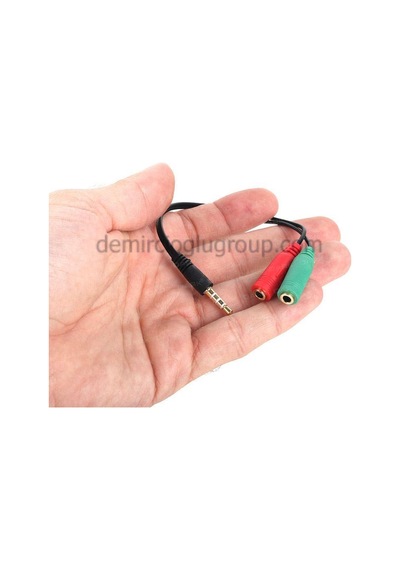 Dark 2X3.5Mm Stereo Dişi - 4Pin 3.5Mm Stereo Erkek