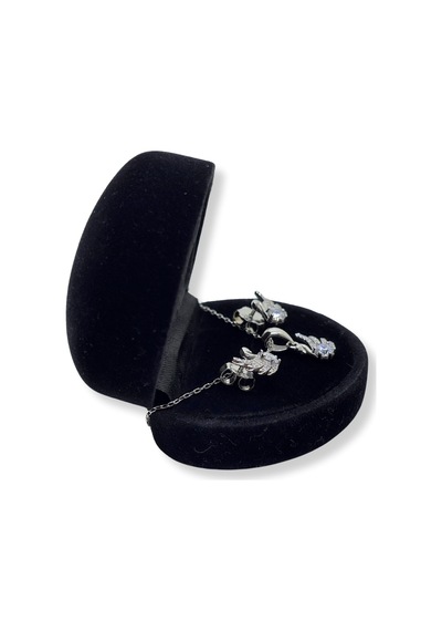Oya Silver Beyaz Zirkon Taşlı Gümüş Kuğu Set&takım