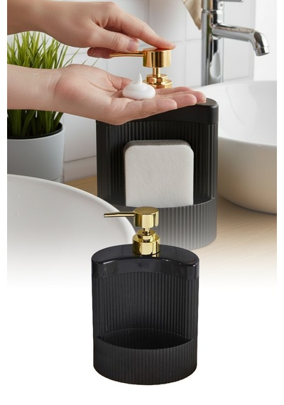 Oval Sıvı Sabunluk Sünger Hazneli Basmalı Mutfak Banyo Organizer Şık Tasarım Diğer