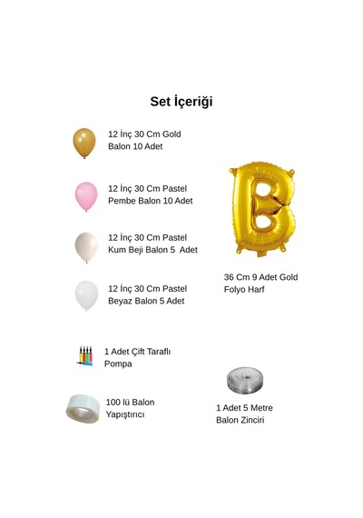 Bride To Be Tema Gold Folyo Harf Pembe Beyaz Gold Kum Beji Balonlu Pompa Hediyeli Süsleme Altın - Pembe