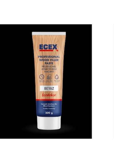 Beyaz Ecedekor Ecex Ahşap Dolgu Macunu Tüp 200gr 200 G
