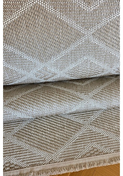 Leiva Home Lara 05 Krem Bej Sisal İskandinav Modern Kaymaz Taban Yumuşak Özel Ölçü Salon Koridor Halısı 0220-krem