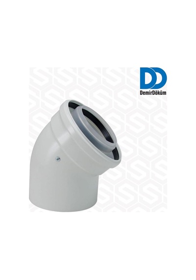 Demirdöküm Uyumlu 60/100 Hermetik Kombi İlave Dirsek - 45°