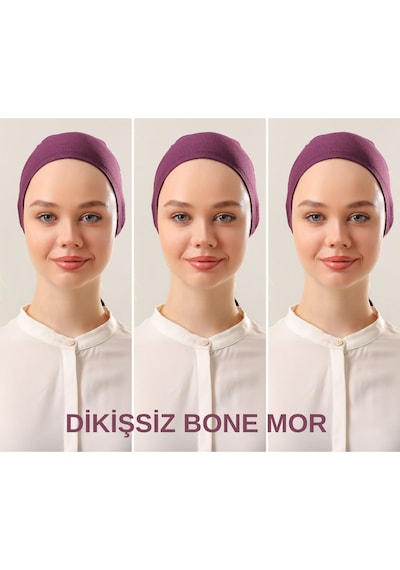 Melodi Scarf Kadın Tesettür Dikişli Set Bone Mor 3 Adet Bağlamalı Penye Bone Mor Melodi Scarf Kadın Tesettür Dikişli Set Bone Mor 3 Adet Bağlamalı Penye Bone Mor