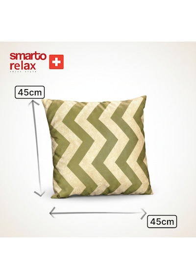 Smarto Relax Içi Dolgulu Kırlent 45x45 Cm Kare Salon & Berjer Kırlenti Beyaz - Yeşil