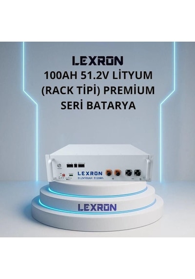 Lexron 51.2 Volt 100 Amper Lifepo4 Lityum Akü Ekranlı Metal Kasa