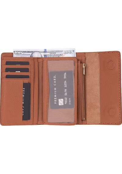 Bloominbag Arc Wallet Heritage Tan Hakiki Deri Kartlıklı Manyetik Cüzdan Taba