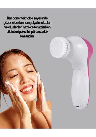 Mey İthalat 5 Başlıklı Yüz Masaj Aleti Cilt Temizleme, Peeling, Siyah Nokta Ve Gözenek Bakımı