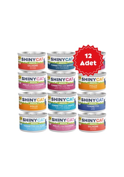 Gimcat Shinycat Broth Sos İçinde Karışık Kedi Konserve Mama 12 x 70 G