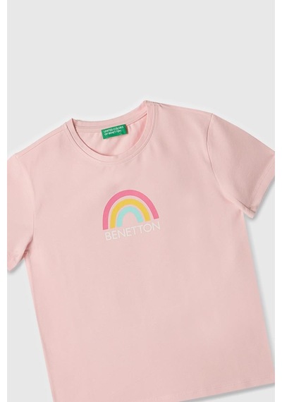 United Colors Of Benetton Kız Çocuk T Shirt A.pembe Bnt-g21814-1378 Pembe