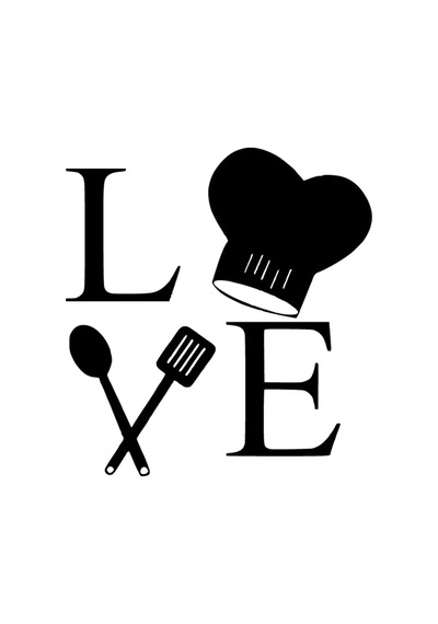 Love Cooking Duvar Dekor Sticker 40 X 44 Cm
