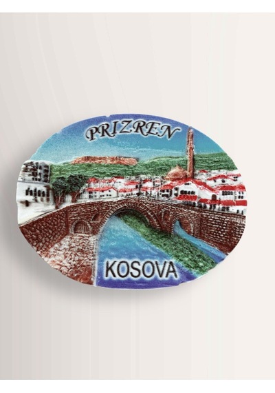 Prizren Kosova Polyester Kabartmalı Magnet 7x5,5 Cm Şehir Magneti Dekoratif Hediyelik Buzdolabı Süsü Kod:1865