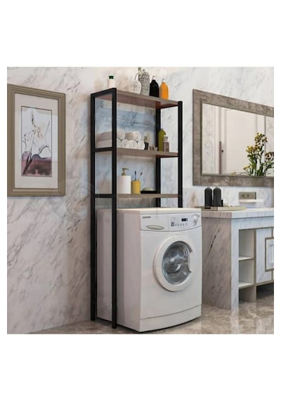 Banyo Dolabı Çamaşır Makinesi Üstü Düzenleyici Raf Atlantik Çam
