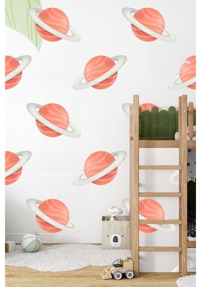 Satürn Gezegeni Temalı 20 Parça Çocuk Ve Bebek Odası Dekoratif Duvar Sticker Seti Figür 2