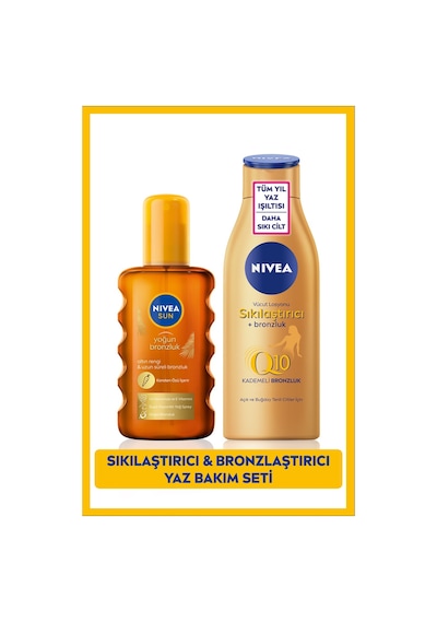 Nivea Yoğun Bronzlaştırıcı Güneş Spreyi 200 ML + Q10 Sıkılaştırıcı Vücut Losyonu 200 ML