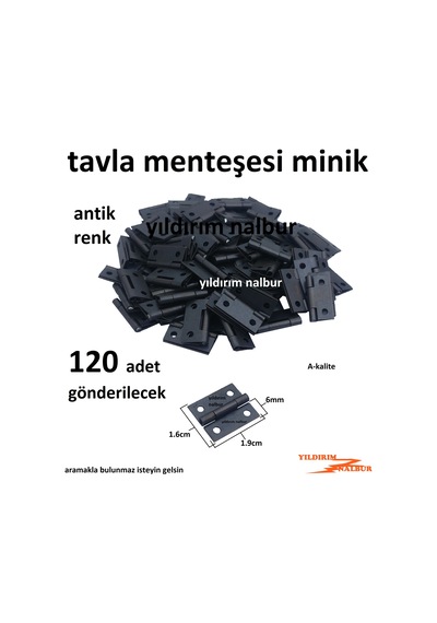 Tavla Menteşesi Antik Renk Yaprak Menteşe Mini Boy 1.9cm Kutu Men