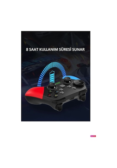 Wireless Kablosuz Pc Android Apple Uyumlu iOS Switch Tv Gamepad Ve Telefon Tutucu Siyah