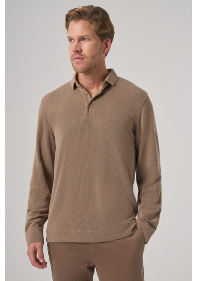 Morven Erkek A-kahverengi Trend Düğmeli Polo Yaka Sweatshirt 26ks063006401 A-kahverengi A.Kahverengi