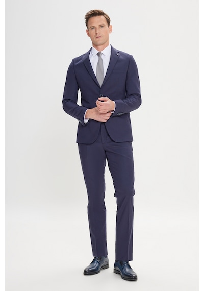 AC&Co / Altınyıldız Classics Erkek Lacivert Slim Fit Dar Kesim Mono Yaka Takım Elbise Lacivert