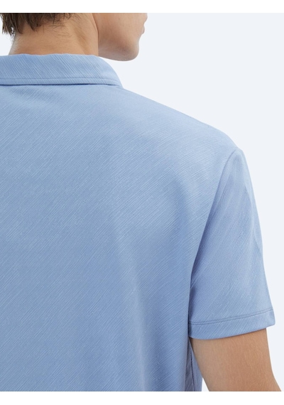 Kip Mavi Jakarlı Polo Yaka T-shirt Mavi Kip Mavi Jakarlı Polo Yaka T-shirt Mavi