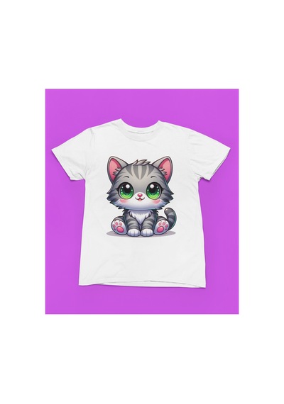Magors Stıl-x Cute Cat Baskılı Bisiklet Yaka %100 Pamuklu Kız Çocuk Tshırt Siyah, Beyaz, Sarı Beyaz Magors Stıl-x Cute Cat Baskılı Bisiklet Yaka %100 Pamuklu Kız Çocuk Tshırt Siyah, Beyaz, Sarı Beyaz