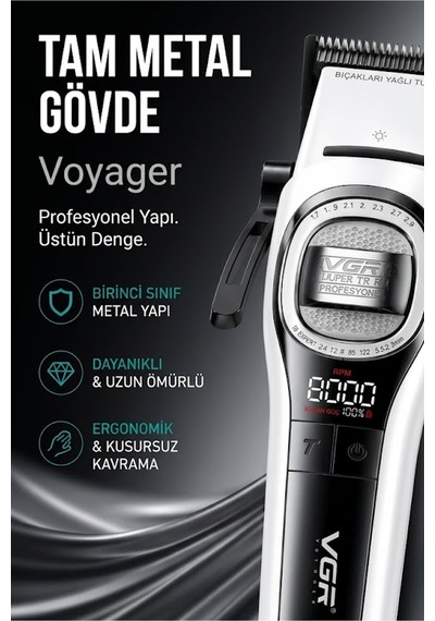V-888c Profesyonel Saç Sakal Kesme, Tıraş Makinesi Outer Rotor Bldc Motor Seramik Bıçak Clipper - Beyaz V-888c Profesyonel Saç Sakal Kesme, Tıraş Makinesi Outer Rotor Bldc Motor Seramik Bıçak Clipper - Beyaz