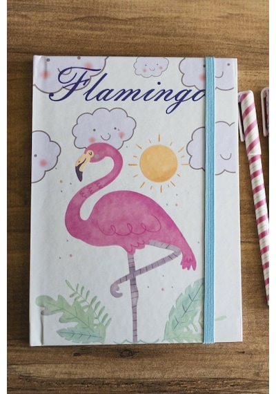 Flamingo Tasarımlı Çizgisiz Noktalı Defter