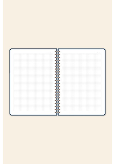 Paperora 20x28 Spiralli Sert Kapak Lastikli Kareli Not Defteri La Lacivert