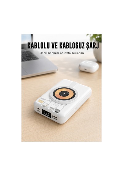Kullanışlı Magsafe Uyumlu Kablosuz Powerbank Hızlı Şarj Özellikli Yeni Nesil Çok Renkli