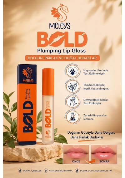 Meleys Bold Plumping Lip Gloss Dudak Dolgunlaştırıcı + Koruyucu Dudak Kremi