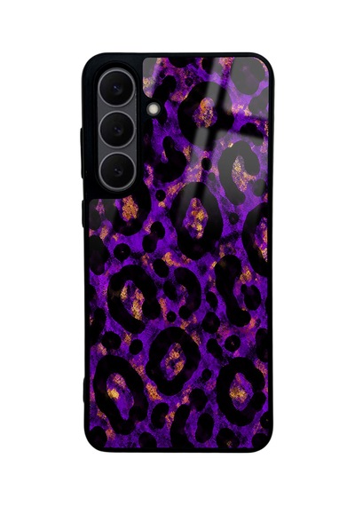 Samsung Uyumlu  S25 Fe Purple Leopar Tasarımlı Glossy Telefon Kılıfı Mor