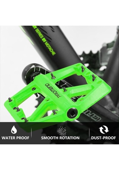 Promend Renkli Platform Pedal Mtb Freeride Kaymaz Rulmanlı Plastik Pedal Ultra Hafif Gri Renk