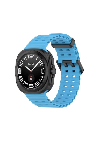Galaxy Uyumlu Watch Ultra 47mm Ardx Krd-118 Tırtıklı Tasarım Silikon Kordon-mavi