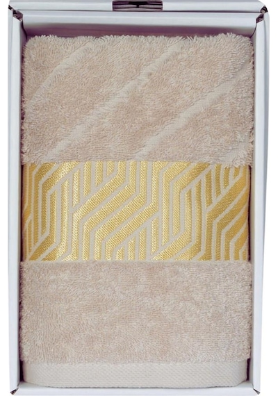 Vos Versa Bursa Varak Serisi 50x90cm %100 Pamuk Yüz Havlusu Vizon Vvhm0015-372 - Vizon