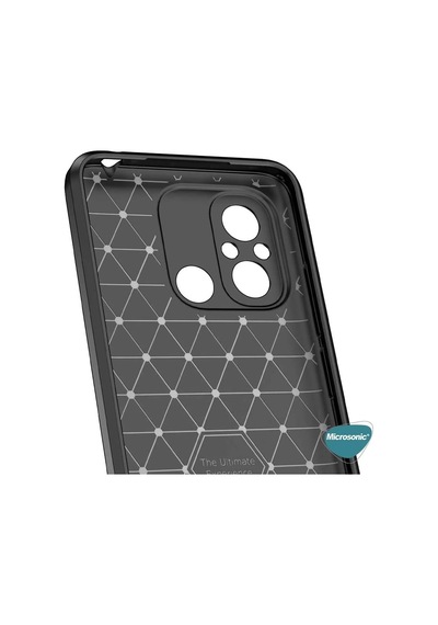 Xiaomi Redmi 12c İçin Kılıf Deri Dokulu Silikon Siyah Redmi 12c İle Uyumlu Kılıf - Siyah