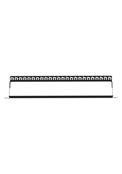 Ager Modular Patch Panel, Shielded 24-port, Blank, 1u, Rack Mount, Black Ral 900